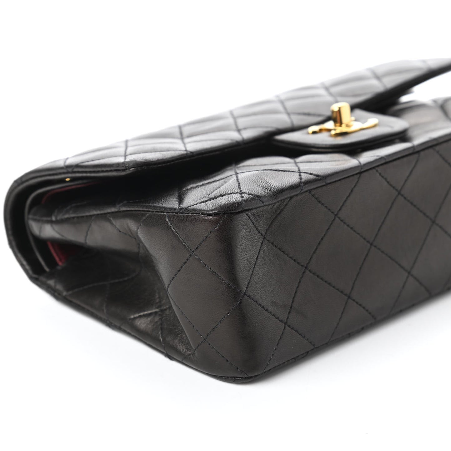 Lambskin Quilted Small Double Flap Black