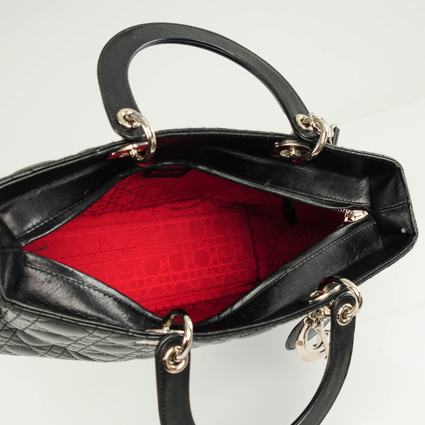 Lambskin Cannage Large Lady Dior Black
