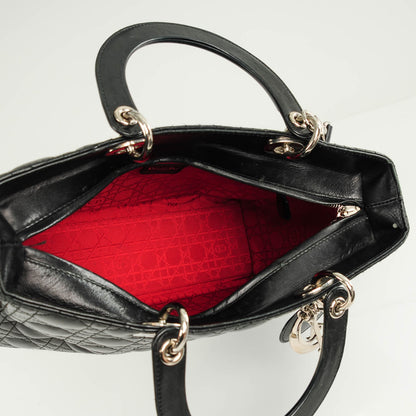 Christian Dior Lambskin Cannage Large Lady Dior Black 5 of 7