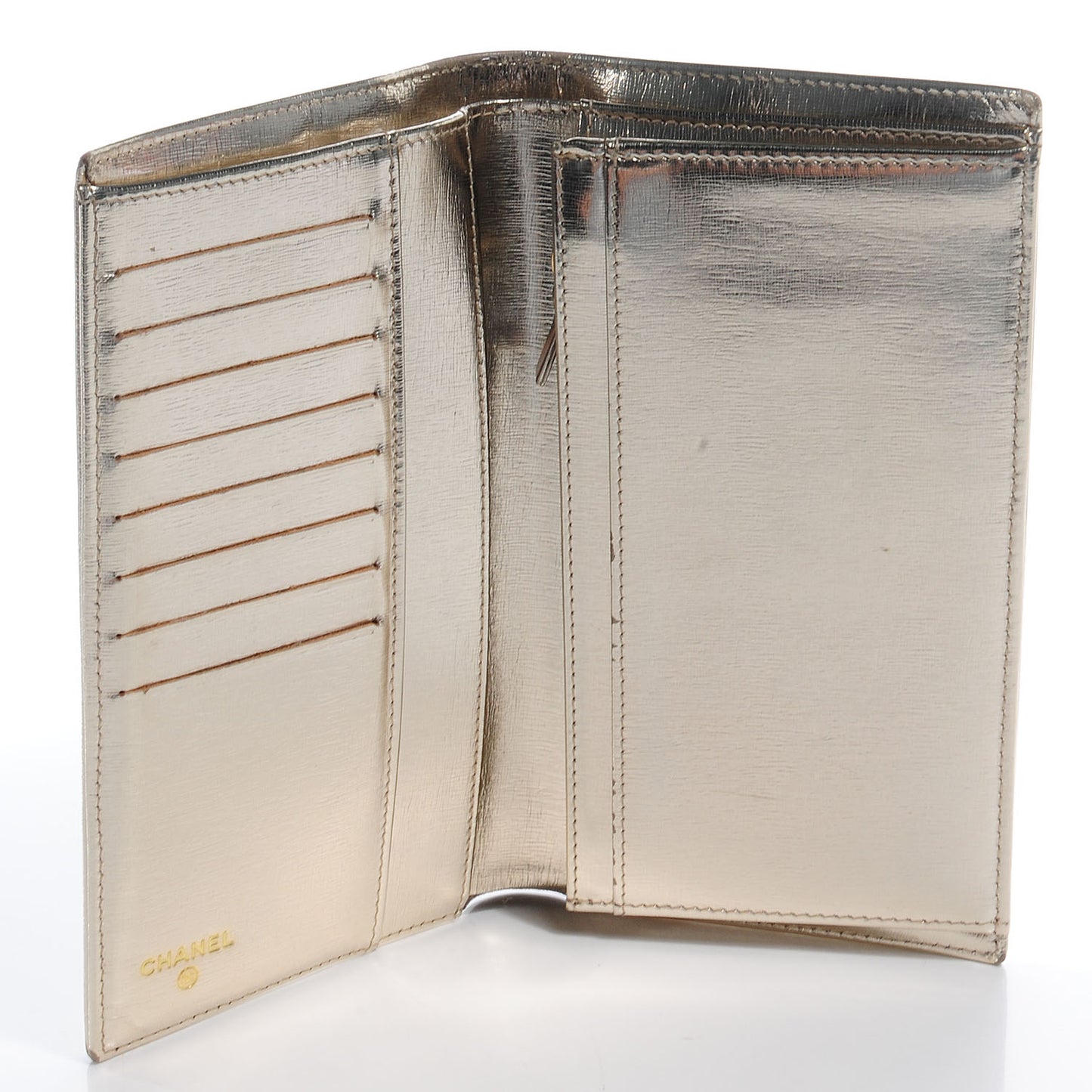 Calfskin Yen Wallet Metallic