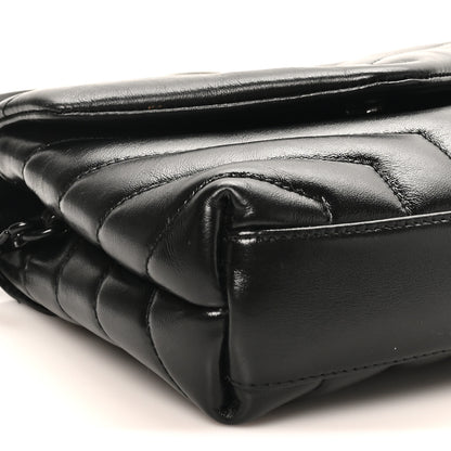 Saint Laurent Calfskin Y Quilted Monogram Monochrome Toy Loulou Crossbody Bag Black 9 of 10