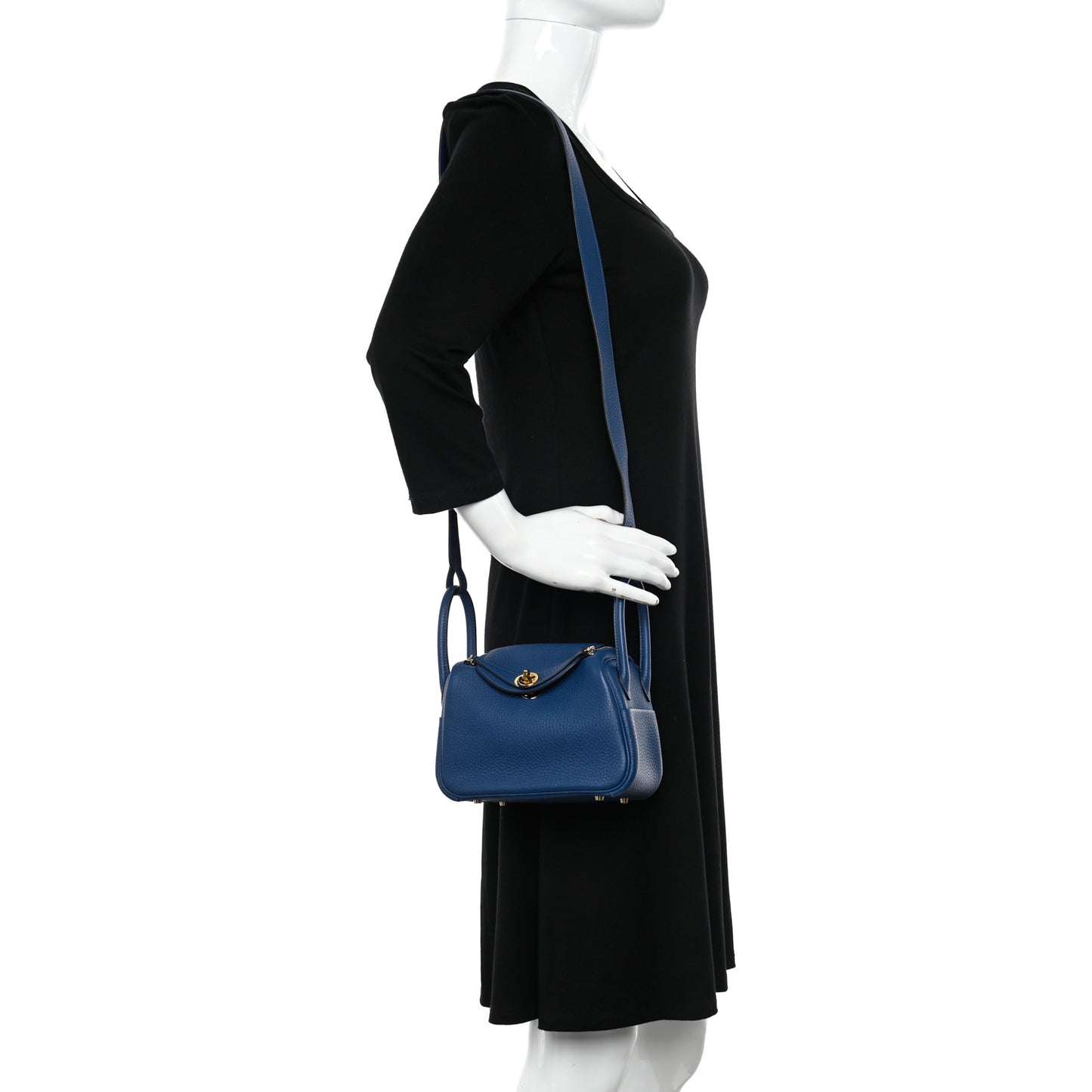Taurillon Clemence Mini Lindy 20 Deep Bleu