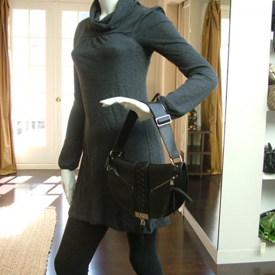 Leather Admit It Hobo Black