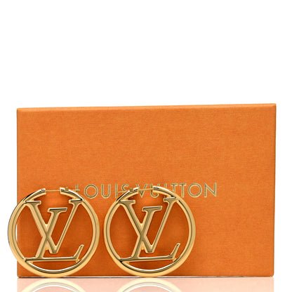 Louis Vuitton Metal Louise Hoop Earrings Gold 5 of 5