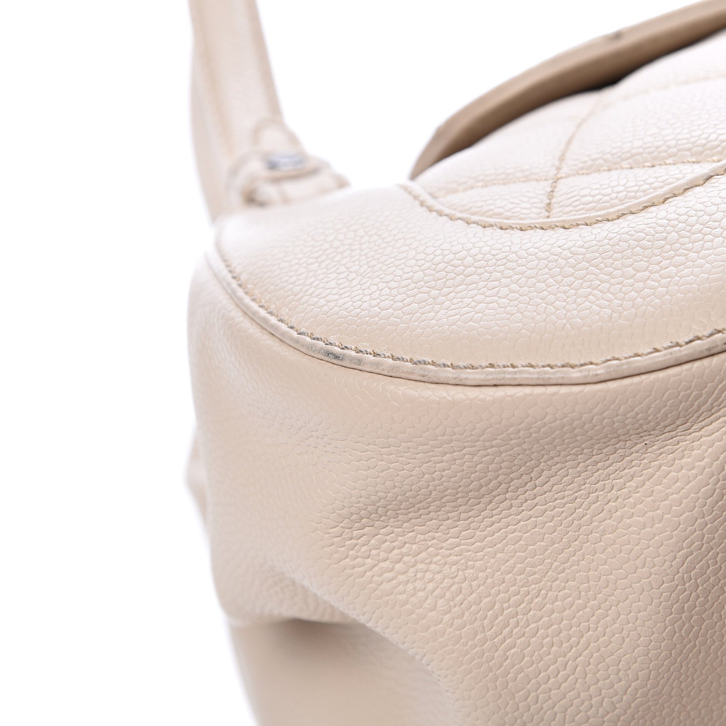 Caviar Quilted Mademoiselle Flap Bag Light Beige