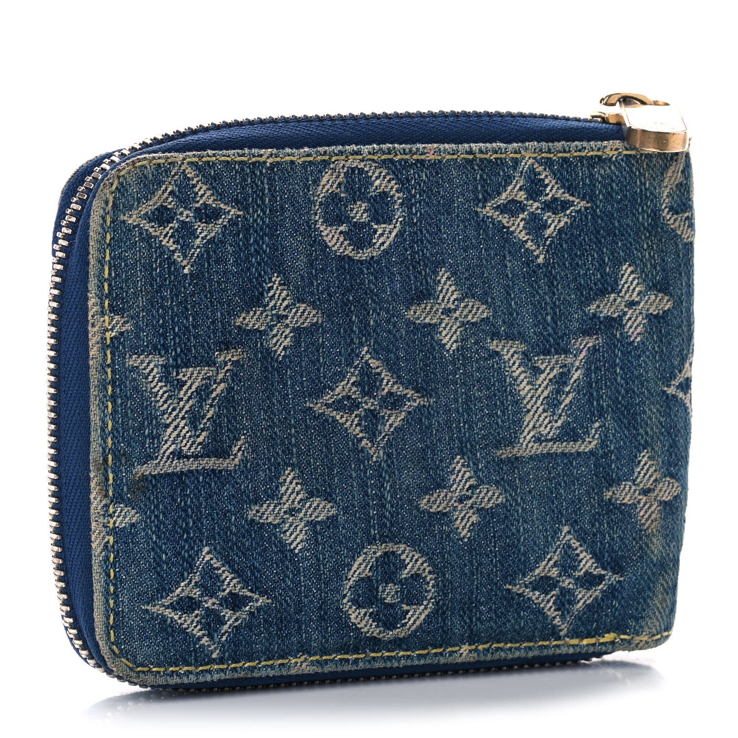 Louis Vuitton Denim Zip Compact Wallet Blue 3 of 11