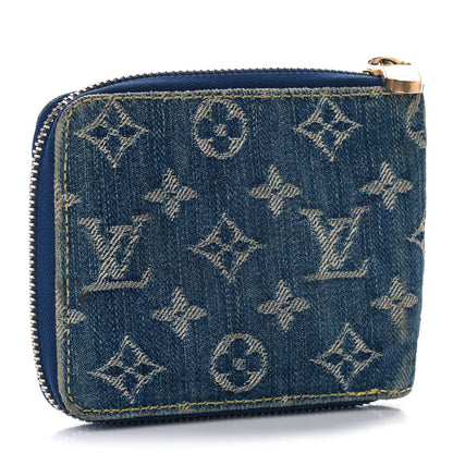 Louis Vuitton Denim Zip Compact Wallet Blue 3 of 11