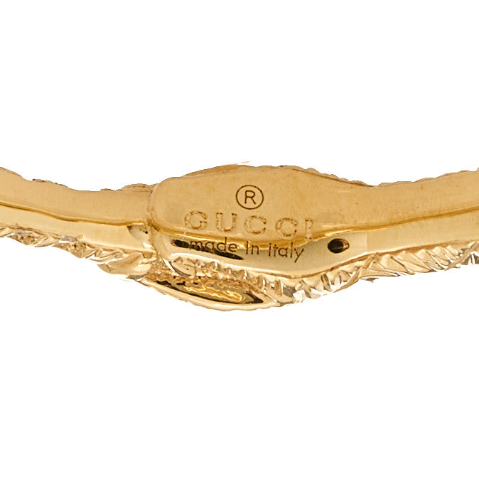Gucci 18K Yellow Gold Diamond Ouroboros Snake Ring 54 7 5 of 6
