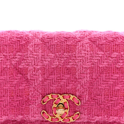 Chanel Tweed Quilted Chanel 19 Waist Bag Pink 7 of 9