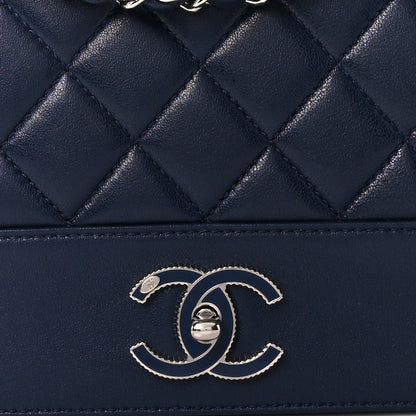 Chanel Sheepskin Quilted Vintage Mademoiselle Flap Dark Navy 10 of 13