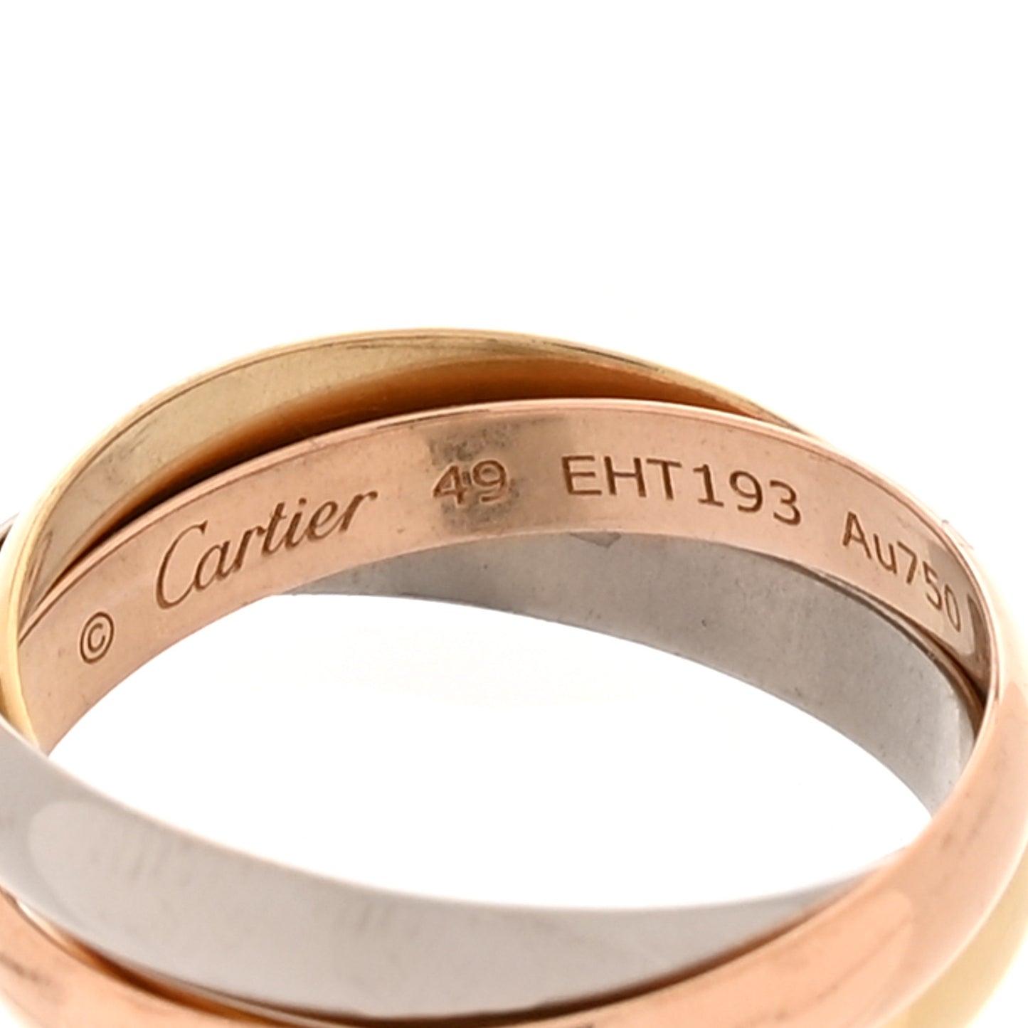 18K Pink Yellow White Gold Small Trinity Ring 55 7.25 49/5