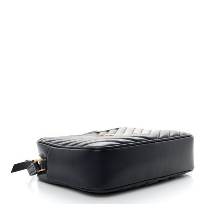 Saint Laurent Calfskin Matelasse Monogram Lou Camera Bag Navy 5 of 12