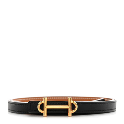 Hermes Swift Epsom 13mm Gamma Belt 80 32 Black Gold 1 of 6