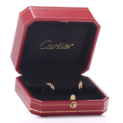 Cartier 18K Pink Yellow White Gold Small Trinity Hoop Earrings 5 of 5
