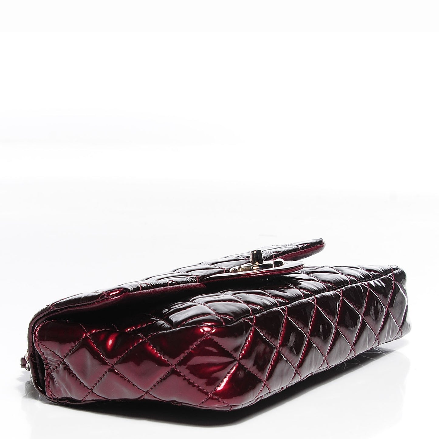 Patent Quilted East West Flap Bordeaux