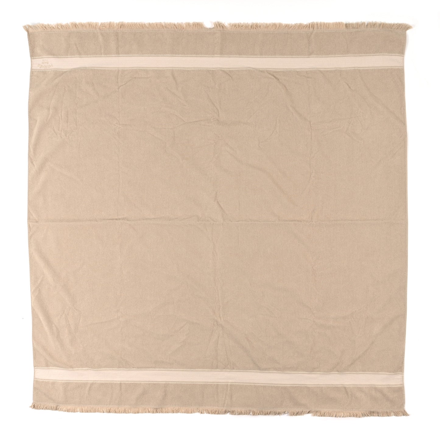 Cotton Terry Cloth Yachting Large Beach Towel Sable