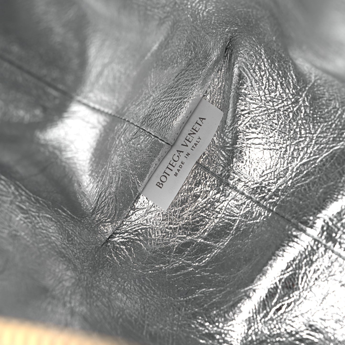 Metallic Lambskin Intrecciato Knot Small Loop Camera Bag Silver Gold