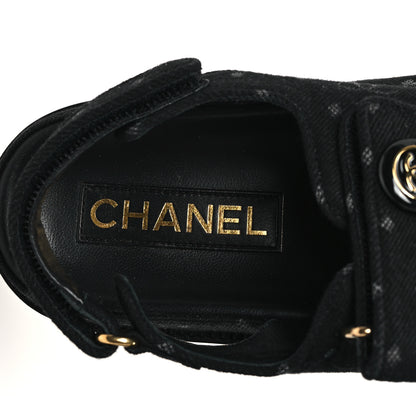Chanel Denim Printed Dad Sandals 38.5 Black 8 of 11