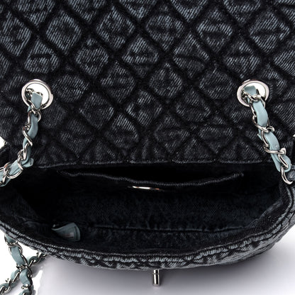 Chanel Washed Denim Quilted Small Denimpression Flap Blue Black 4 of 5