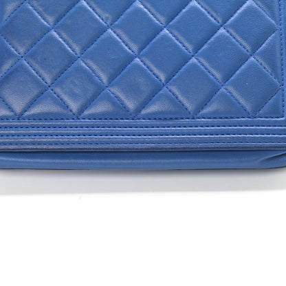 Chanel Lambskin Quilted Boy Wallet On Chain WOC Blue 19 of 21