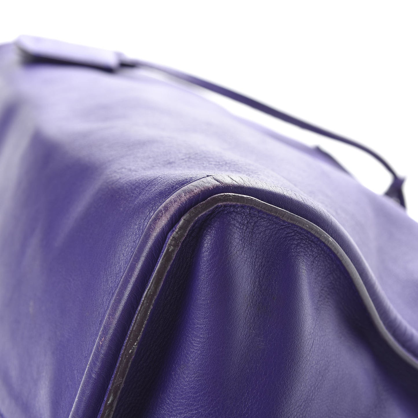 Calfskin Large Skull Padlock Zip Around Tote Purple