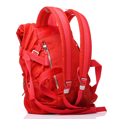 Bottega Veneta Econyl Jacquard Nylon Inrecciato Trekking Backpack Tomato 2 of 4