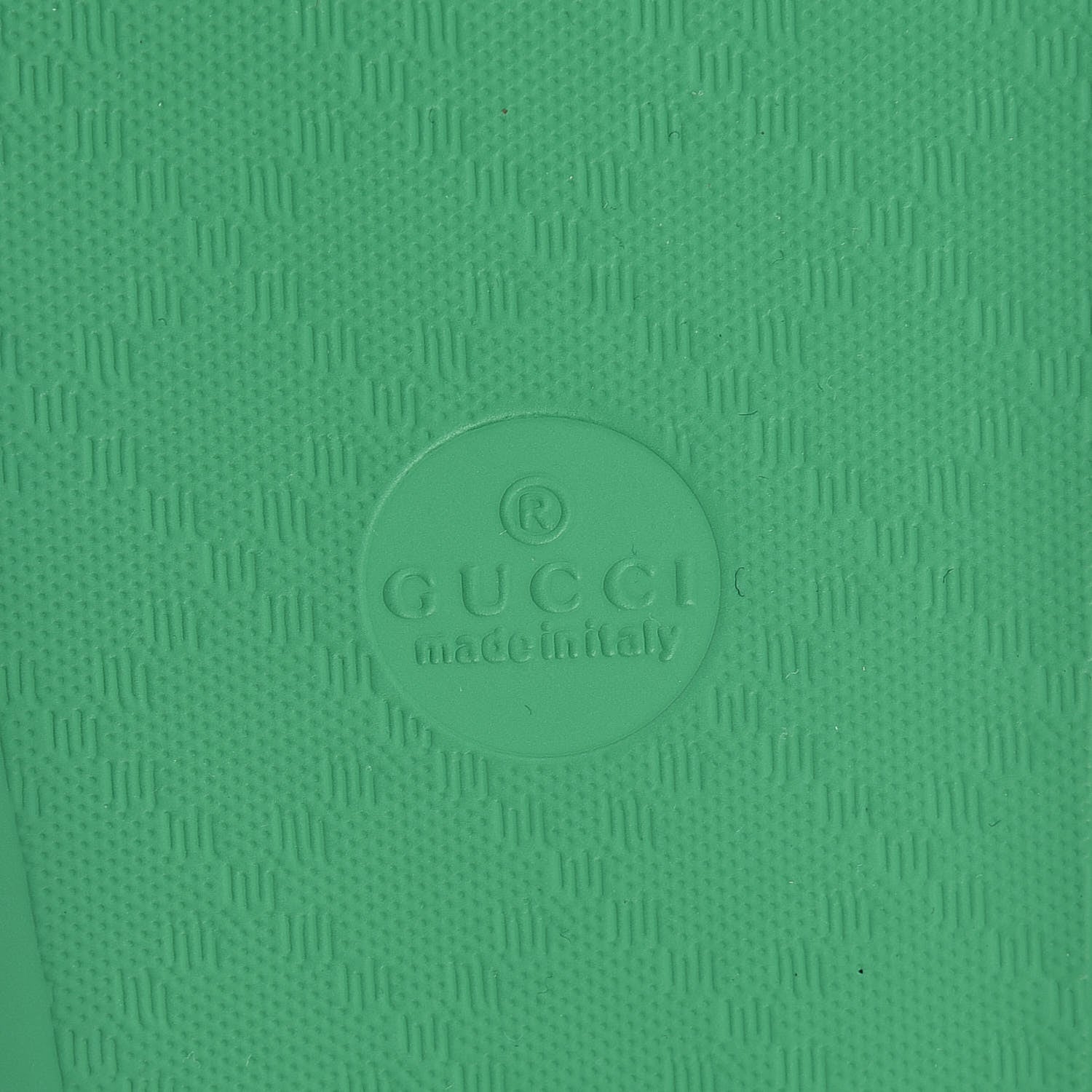 Gucci Rubber Logo Stamped Mens Slide Sandals 7 Verde 8 of 11