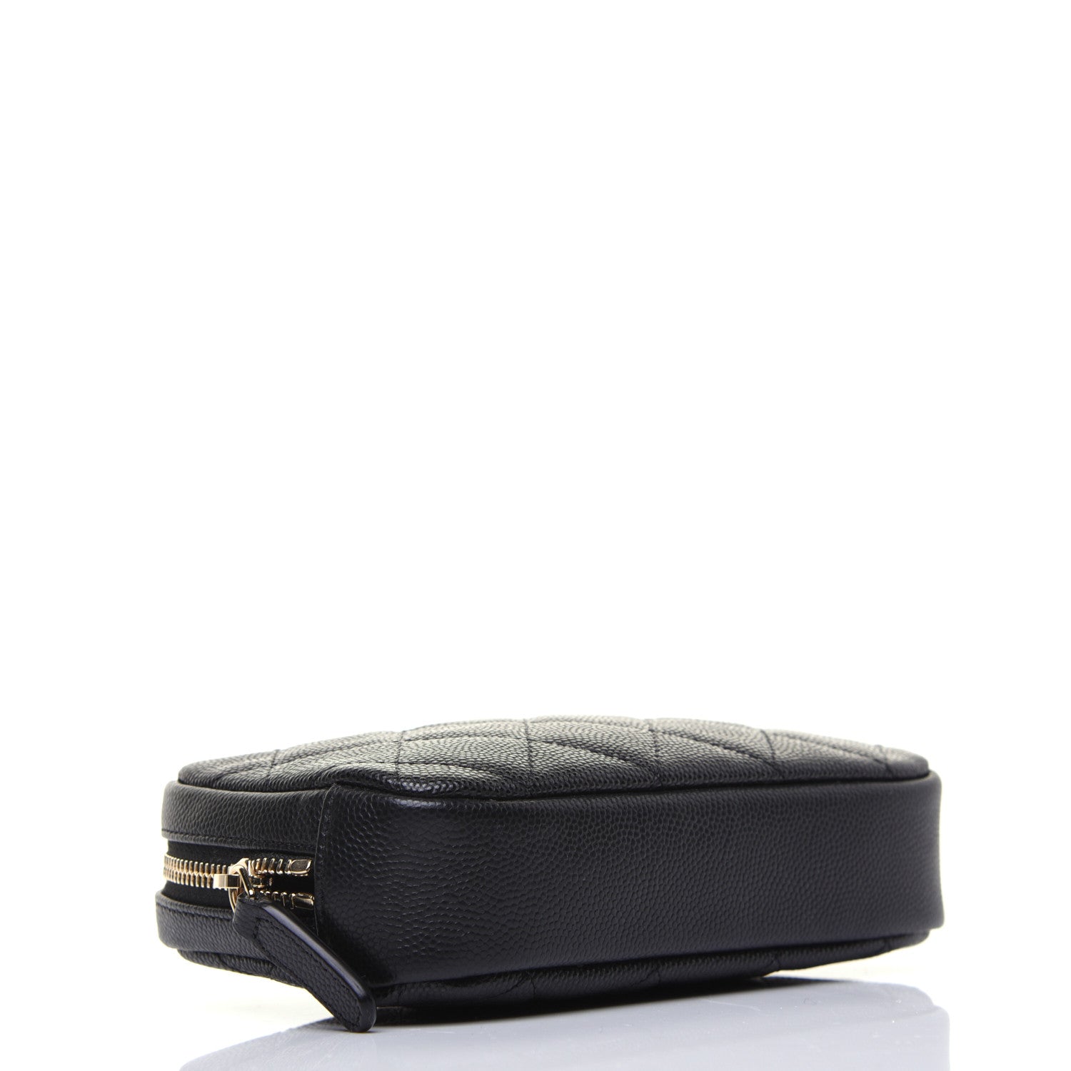 Chanel Caviar Quilted Small Curvy Pouch Cosmetic Case Black 4 of 11