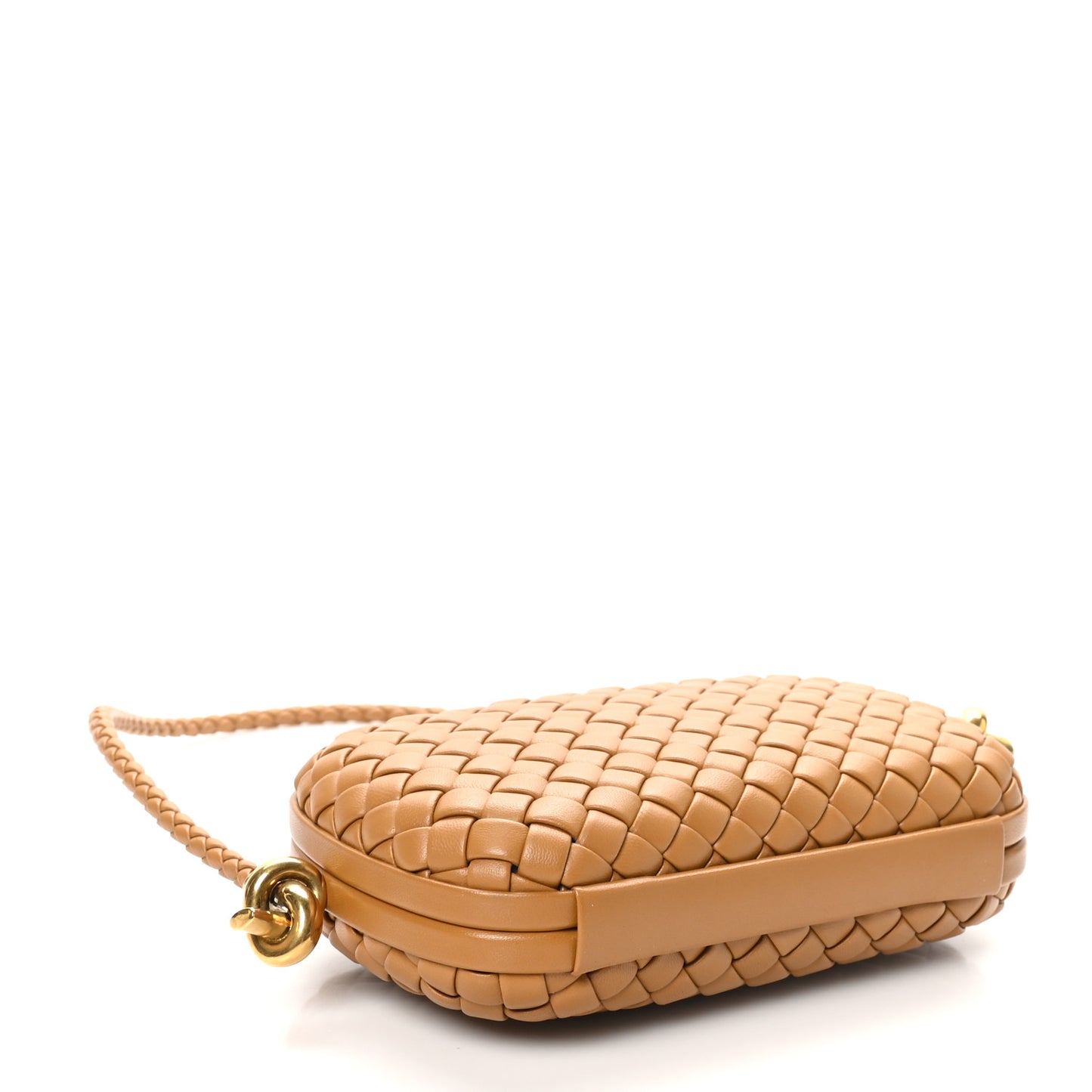 Calfskin Intrecciato Knot On Strap Camel