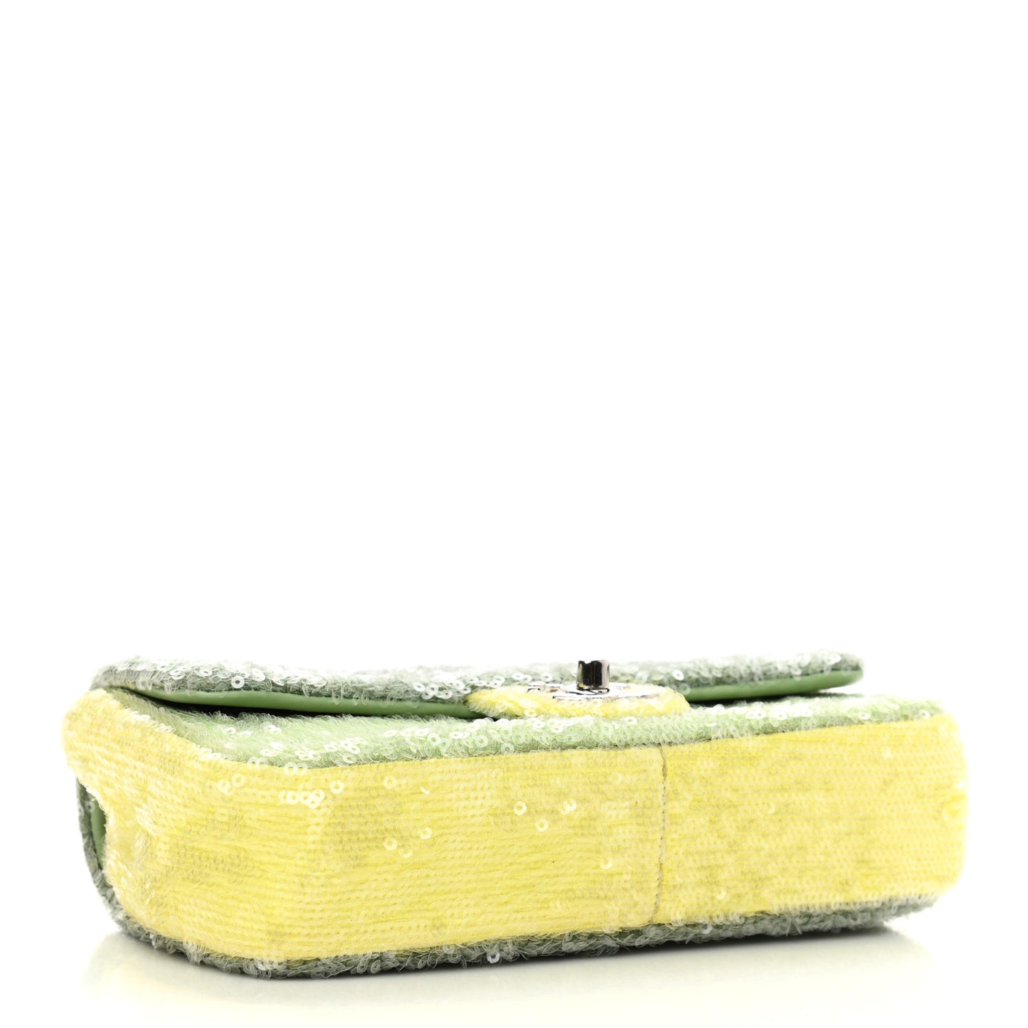 Sequin Mini Waterfall Flap Green Light Green Yellow