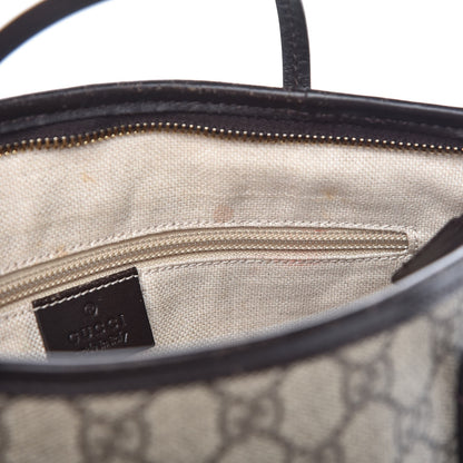 Gucci GG Supreme Monogram Small Zippered Tote Dark Brown 10 of 14
