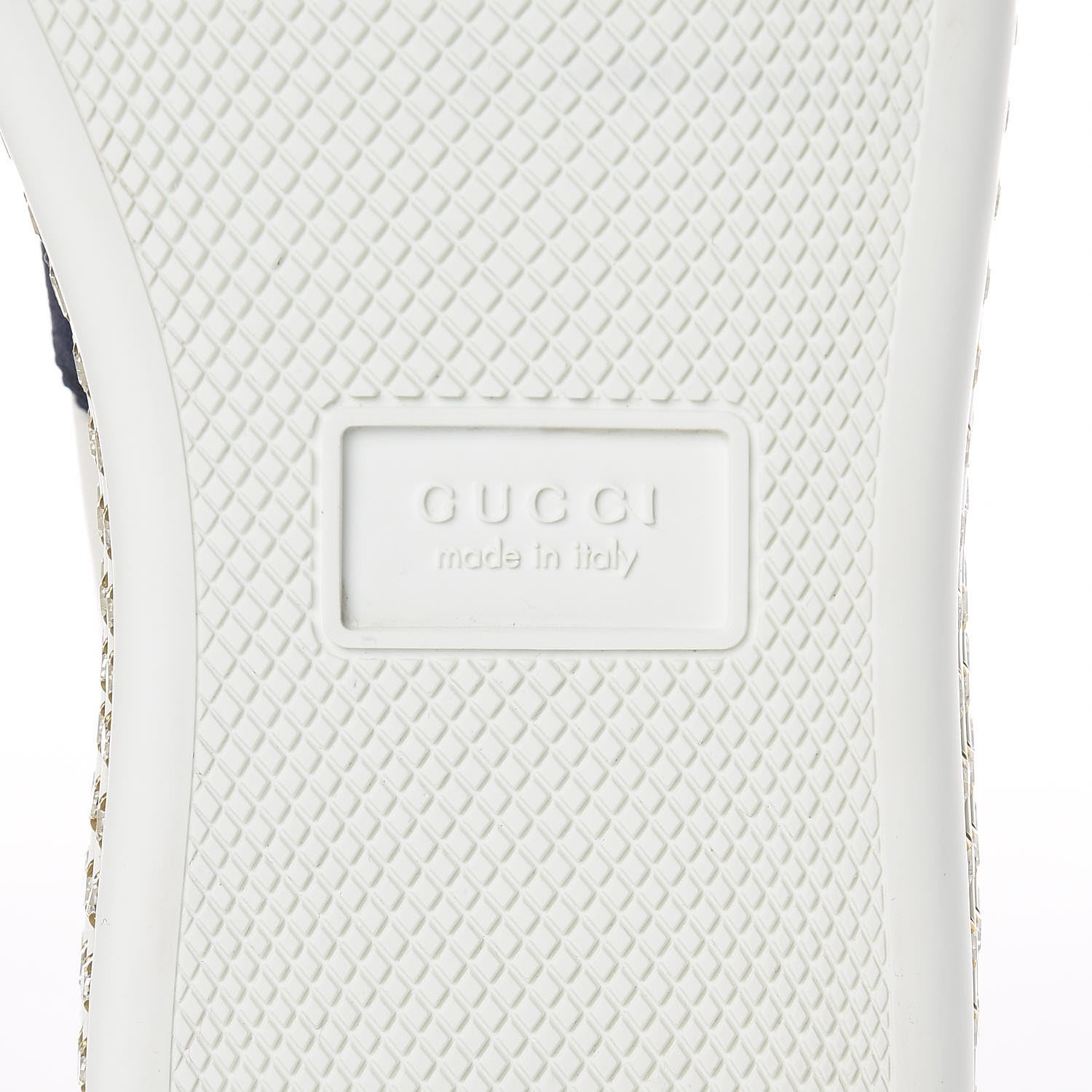 Gucci Calfskin Crystal Web Bee Embroidered Ace Platform Sneakers 34.5 White 7 of 9