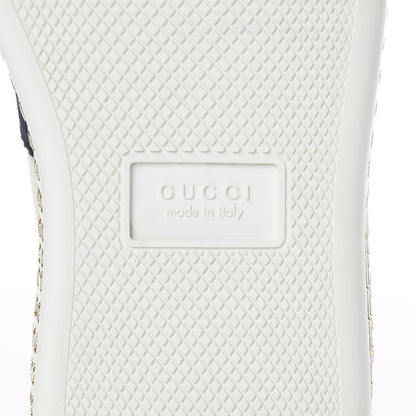 Gucci Calfskin Crystal Web Bee Embroidered Ace Platform Sneakers 34.5 White 7 of 9
