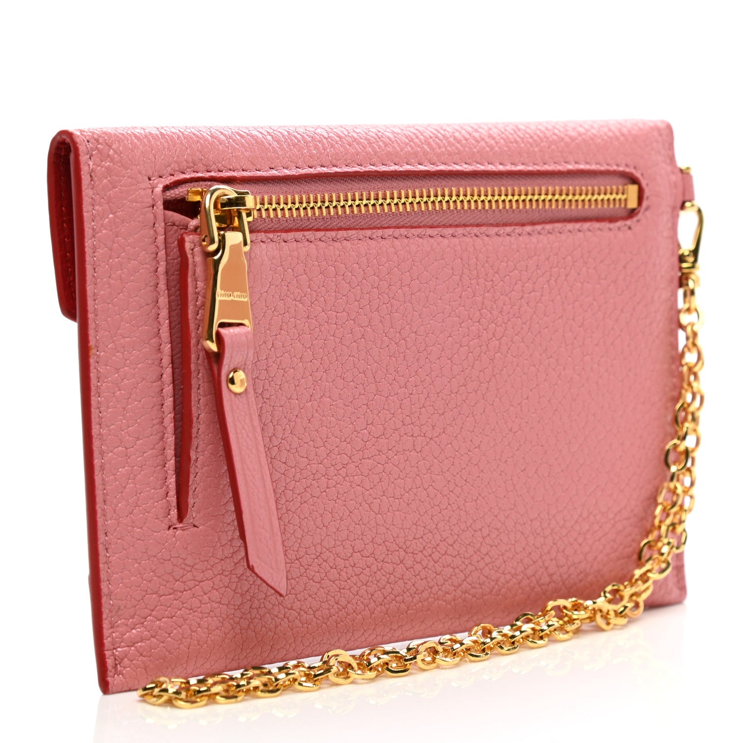 Goatskin Madras Love Wristlet Pouch Rosa