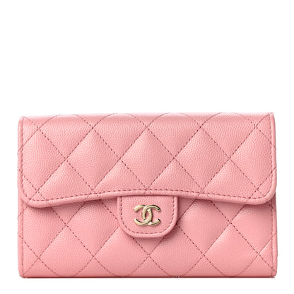 Chanel Caviar Quilted Medium Flap Wallet Pink 1 of 13