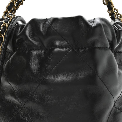 Chanel Shiny Calfskin Quilted Mini Chanel 22 Black 9 of 11