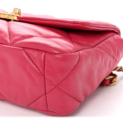 Chanel Goatskin Quilted Medium Chanel 19 Flap Pink 10 of 10