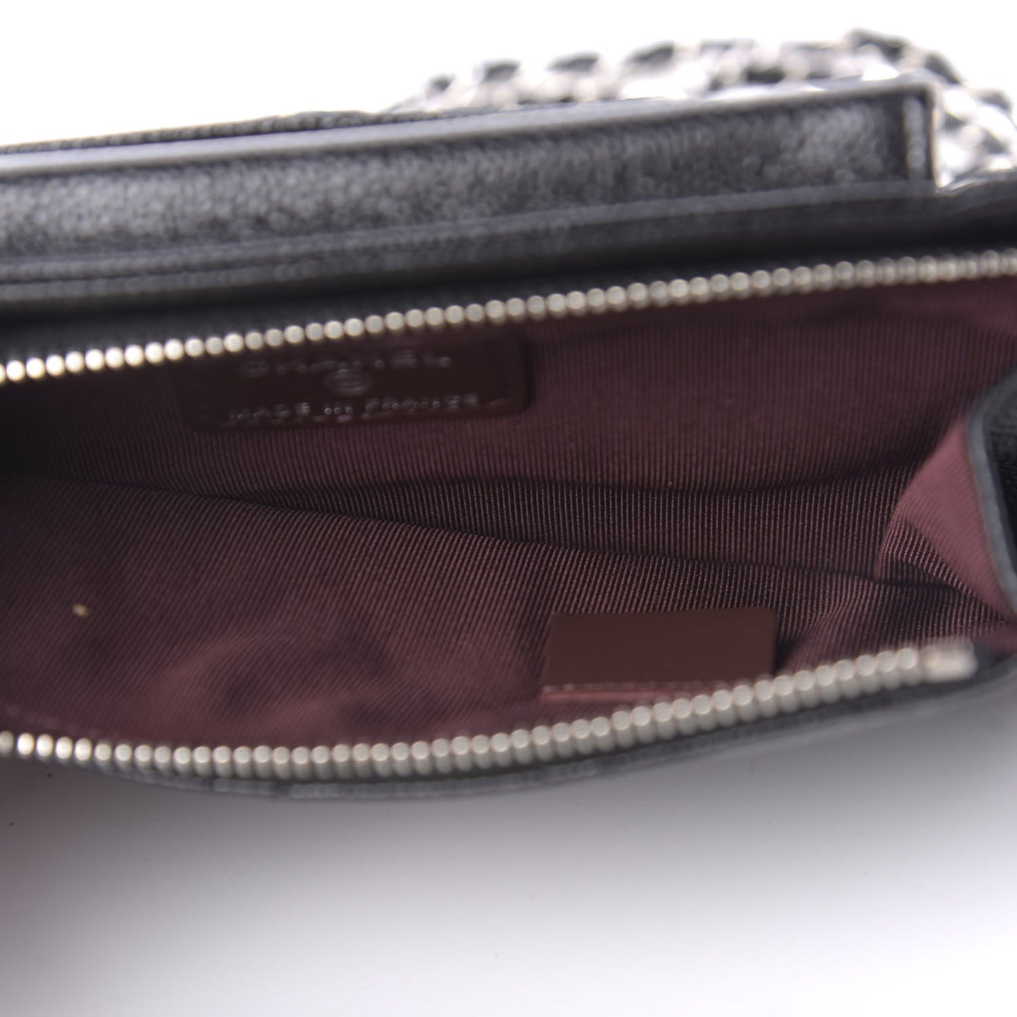 Caviar Quilted Zip Phone Case Black