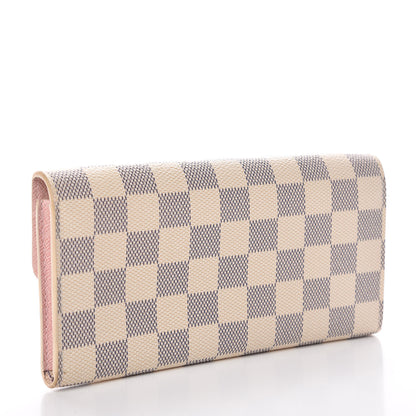 Louis Vuitton Damier Azur Emilie Wallet Rose Ballerine 3 of 8