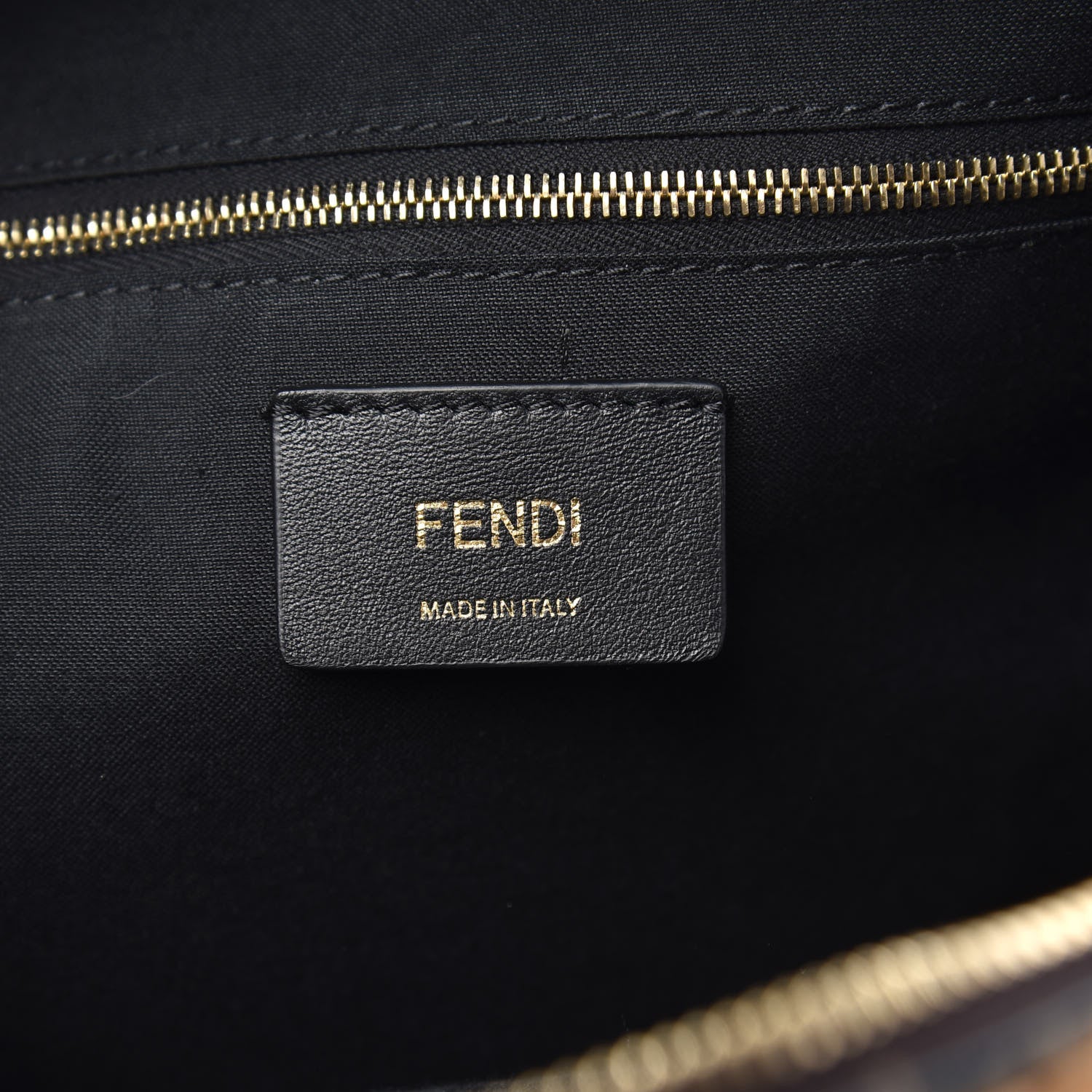Fendi Shearling Macro FF 1974 Mini Backpack Tobacco Black 6 of 9