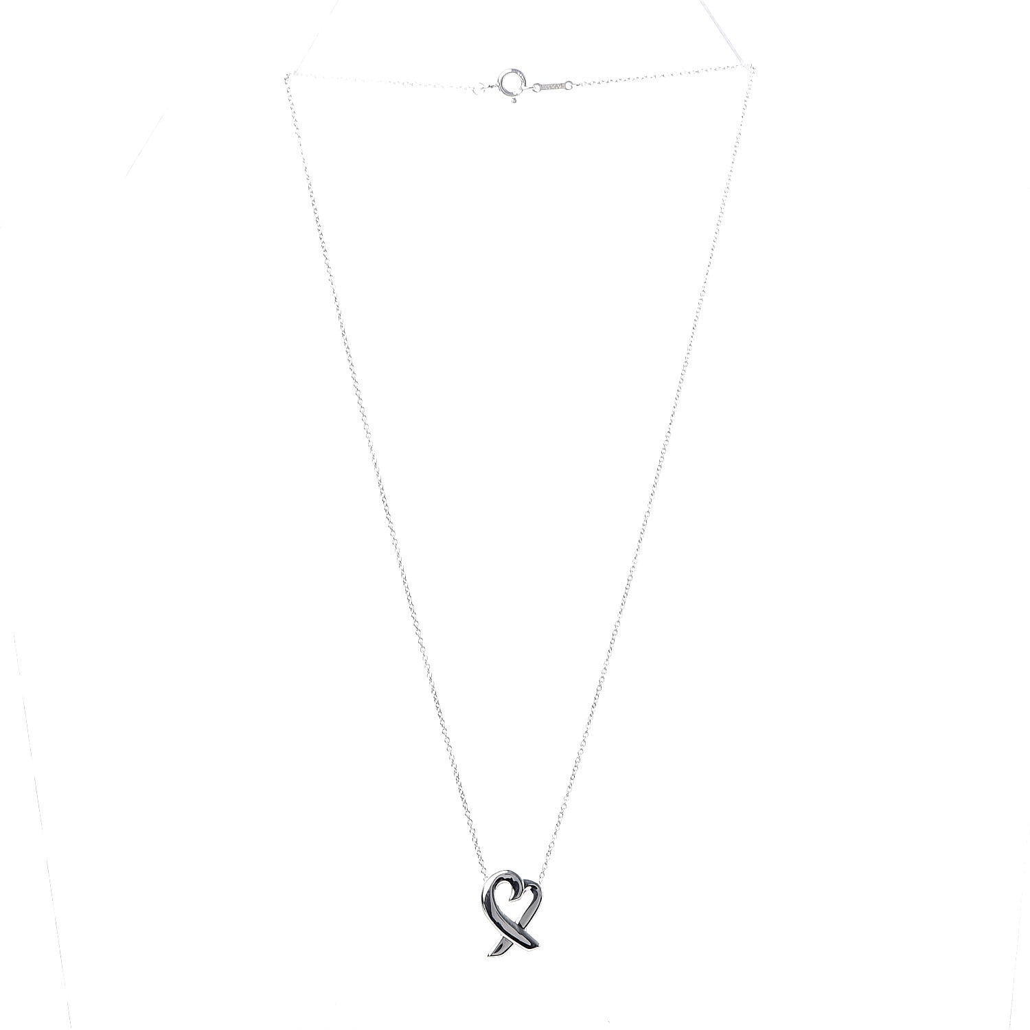 Tiffany Sterling Silver Small Paloma Picasso Loving Heart Pendant Necklace 3 of 5