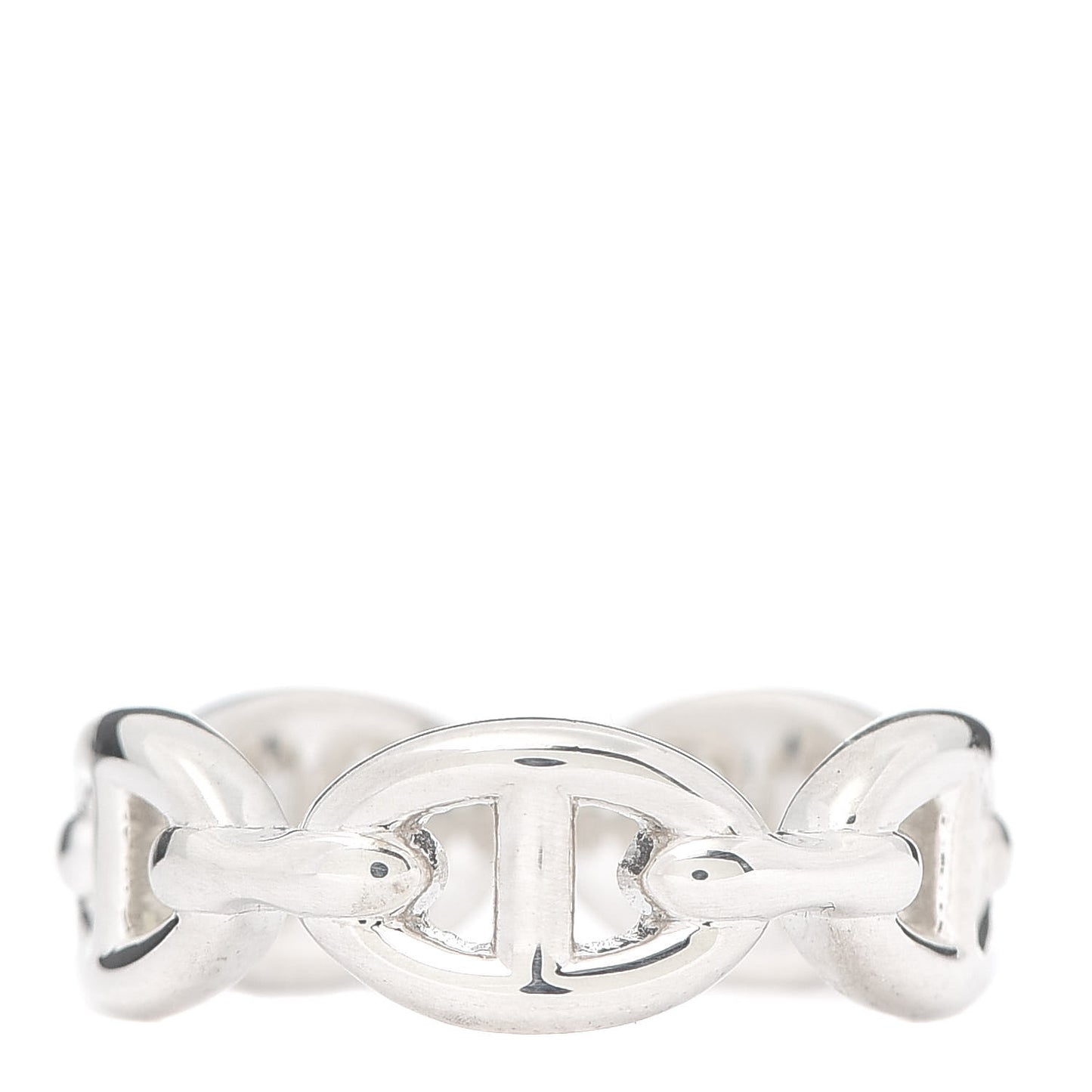 Sterling Silver PM Chaine d'Ancre Enchainee Band Ring 51 5.75