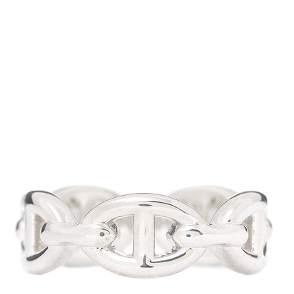 Hermes Sterling Silver PM Chaine d'Ancre Enchainee Band Ring 51 5.75 1 of 6