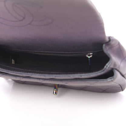 Chanel Iridescent Goatskin Quilted Small Double Carry Waist Chain Flap Purple 7 of 12