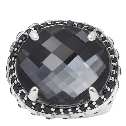 John Hardy Sterling Silver Hematite Black Spinel Bamboo Dome Ring 54 7 1 of 7