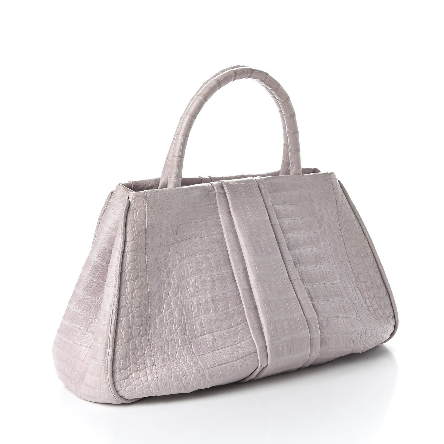 Crocodile Double Handle Satchel Light Pink