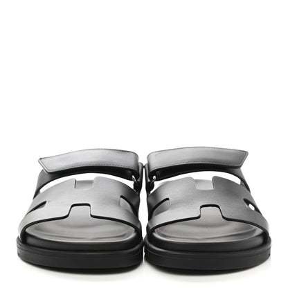 Hermes Calfskin Womens Chypre Sandals 35.5 Black 2 of 9