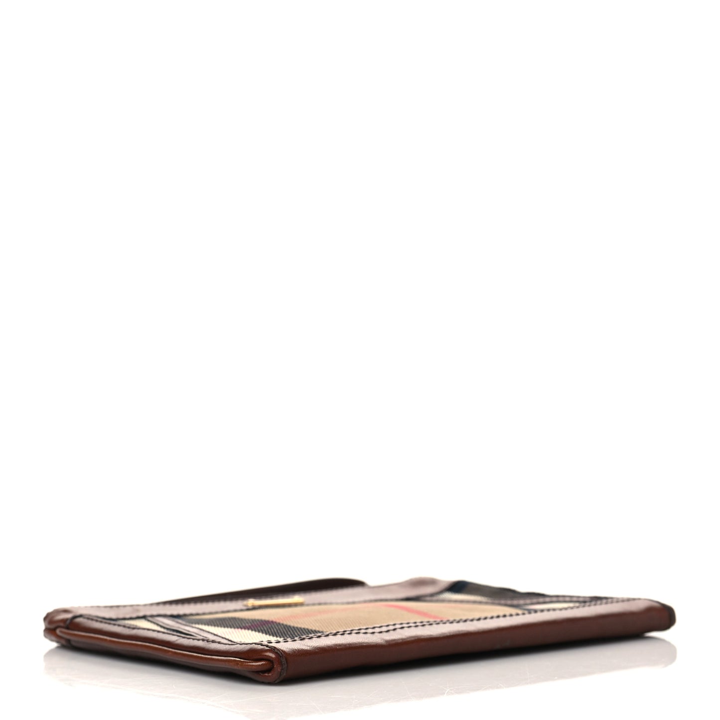 Canvas House Check Wristlet Pouch Tan