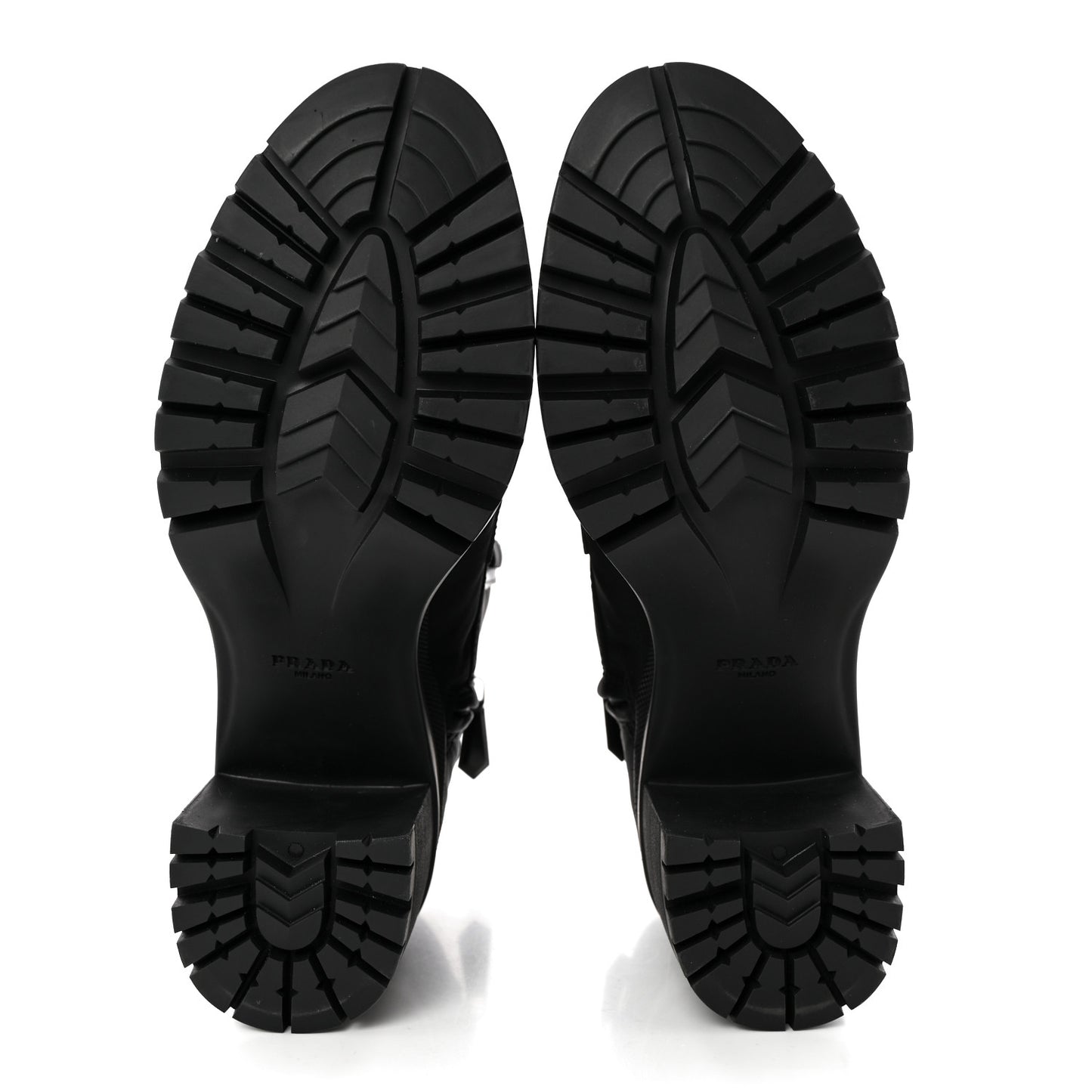 Spazzolato Re-Nylon Metal Triangle Logo Lace Up 85mm Boots 37.5 Black