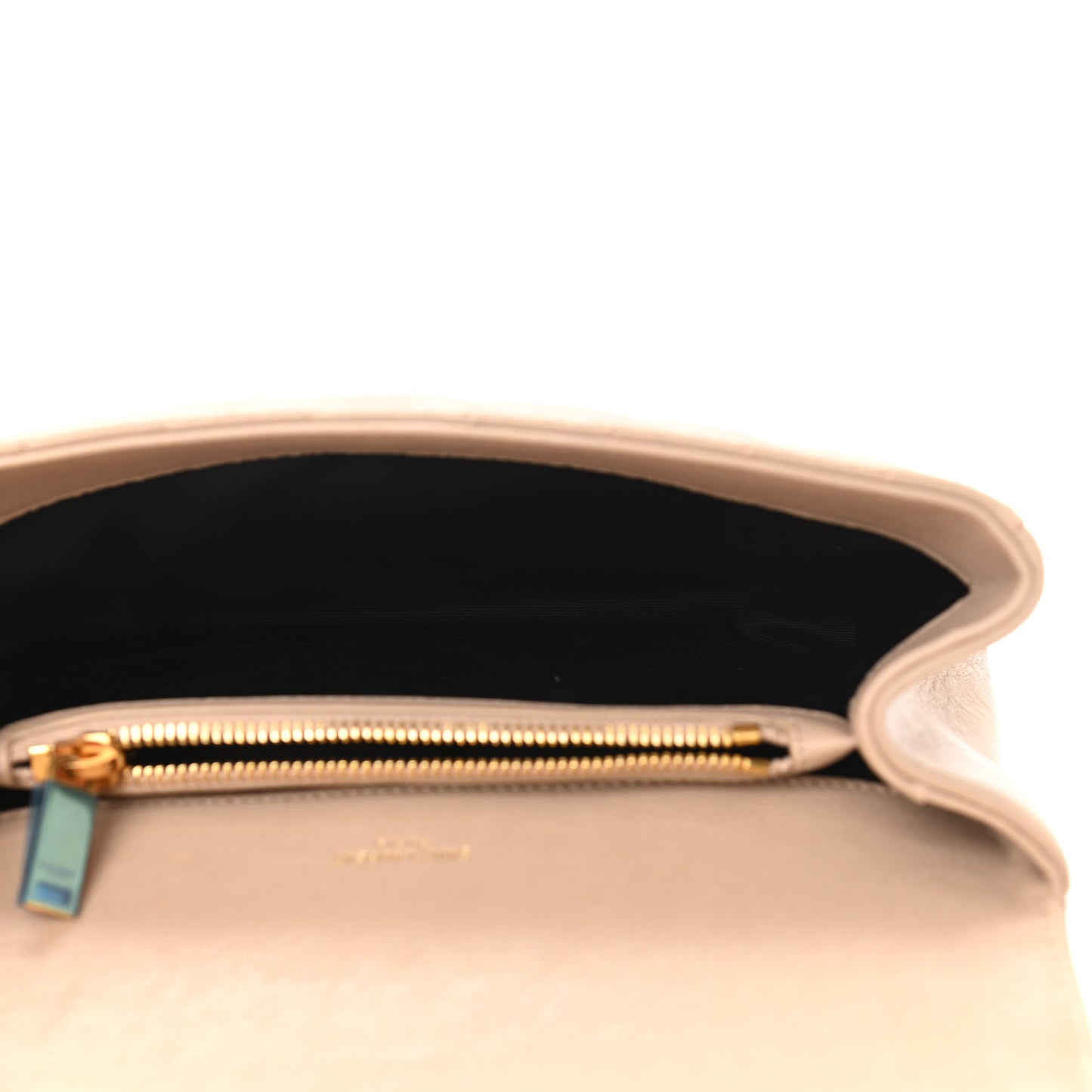 Sheepskin Matelasse Chevron Monogram Medium College Bag Dark Beige